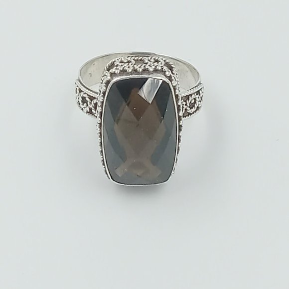 Bali Style Sterling Silver Smokey Quartz - Picture 7 of 12